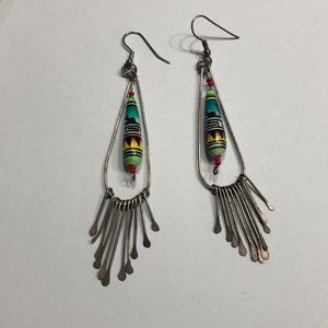 Colorful Aztec dangle earrings